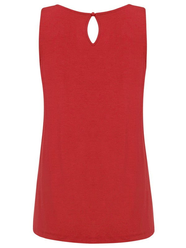 Sleeveless Pleated Back Closure Tank Top