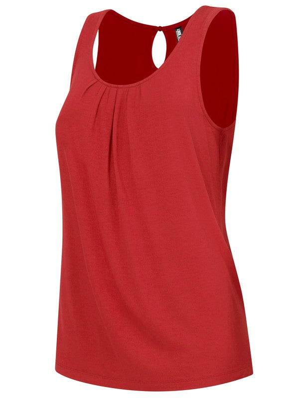 Sleeveless Pleated Back Closure Tank Top