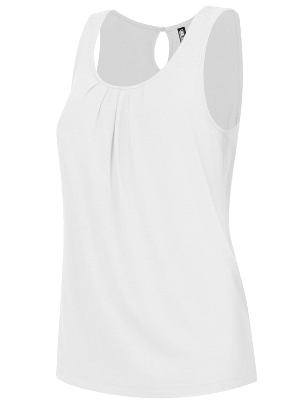 Sleeveless Pleated Back Closure Tank Top