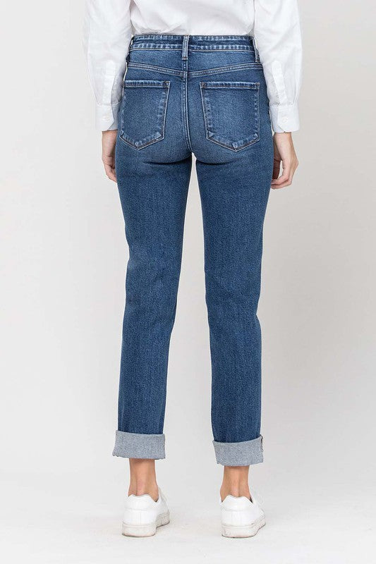 Flying Monkey High Rise Double Cuffed Boyfriend Jeans