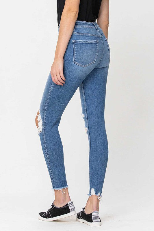 Flying Monkey High Rise Button Up Fly Crop Skinny Jeans