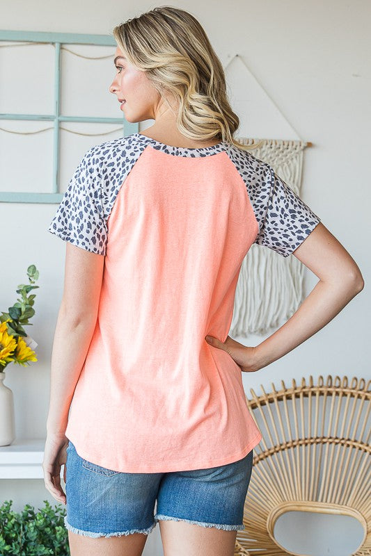 Solid and Animal Top with Front Pocket