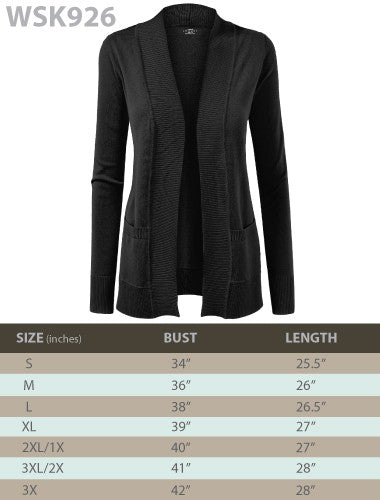 Womens Open Front Draped Knit Shawl Cardigan