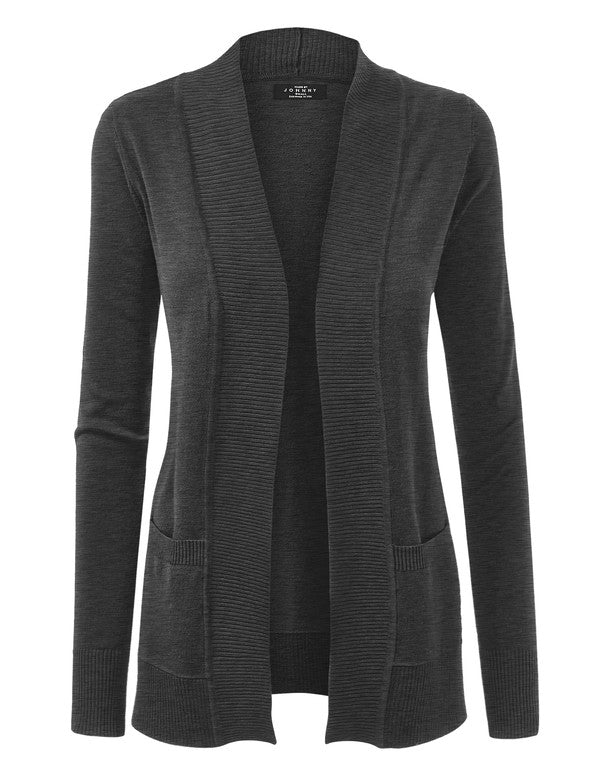 Womens Open Front Draped Knit Shawl Cardigan