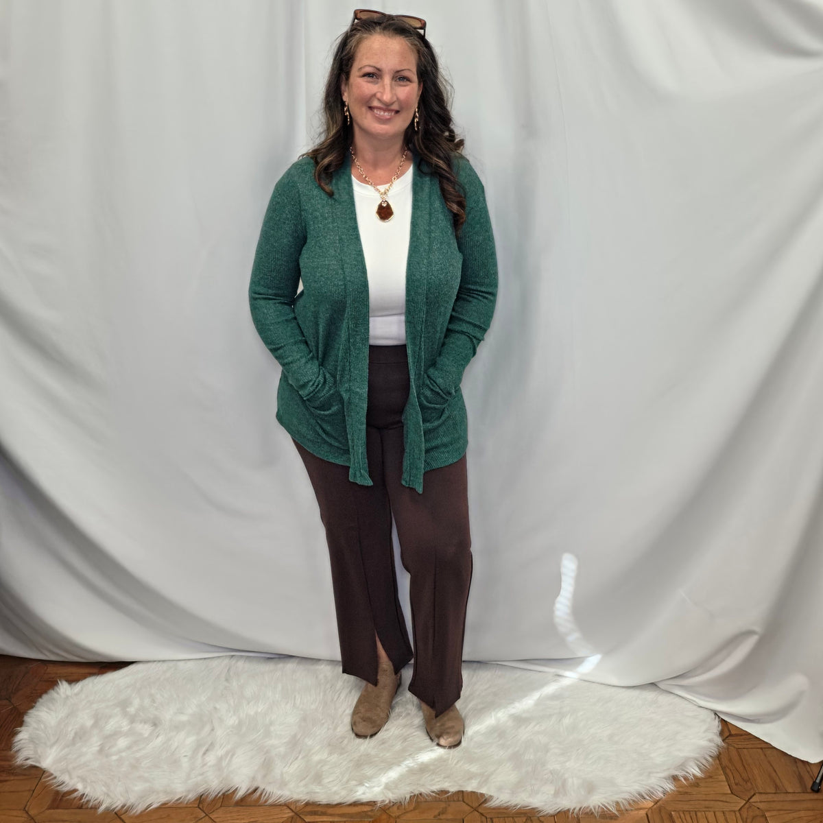 Heather Ribbed Cardigan