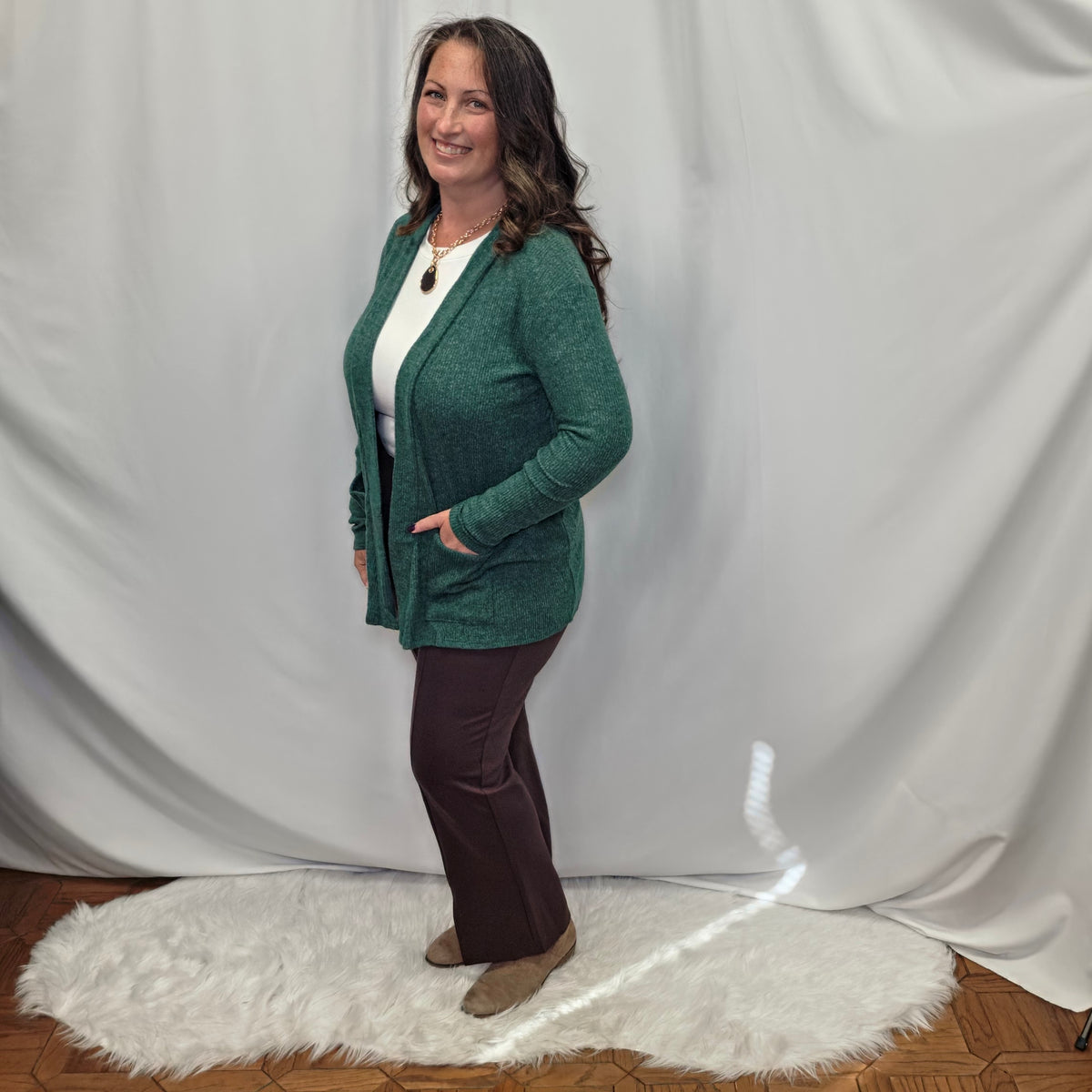 Heather Ribbed Cardigan