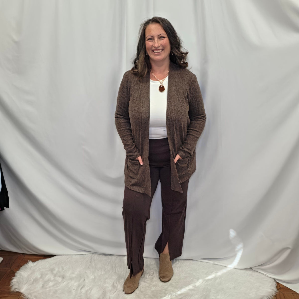 Heather Ribbed Cardigan