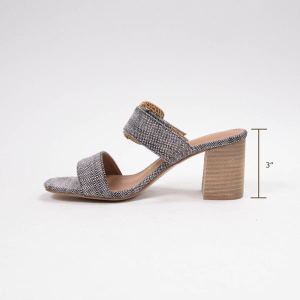 Eleanor Raffia Buckle Sandal in Natural