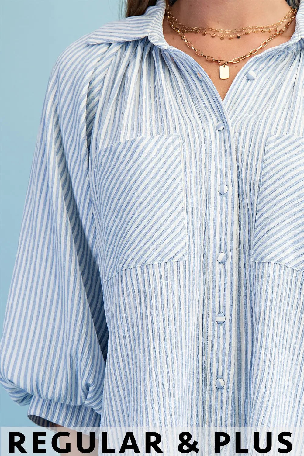 Striped Button Down Blouse