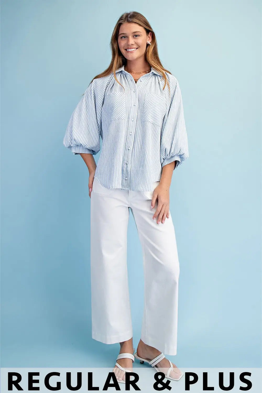 Striped Button Down Blouse