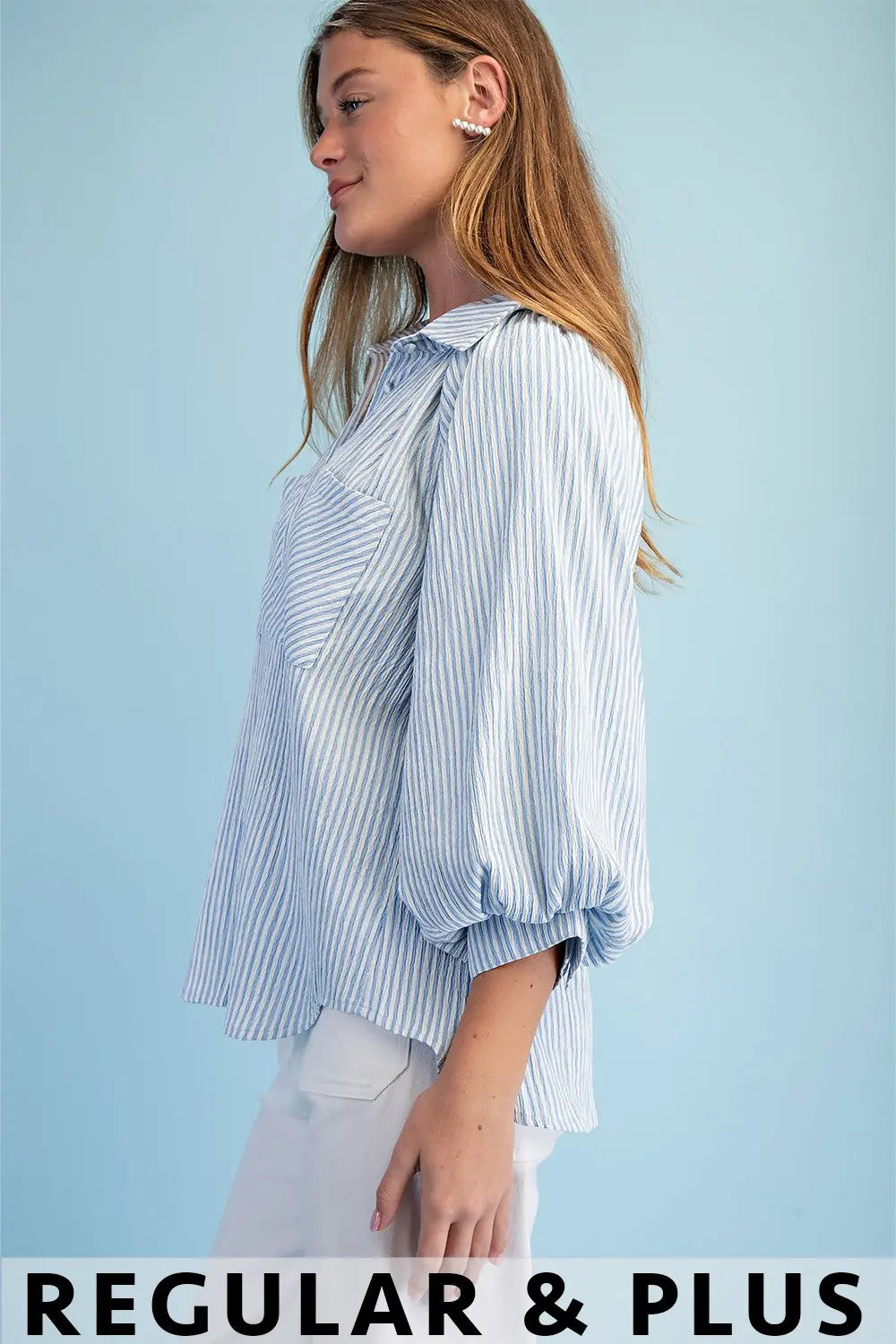 Striped Button Down Blouse