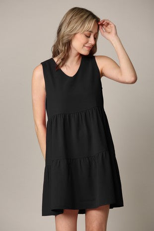 Sleeveless Summer Tunic Dress V-Neck