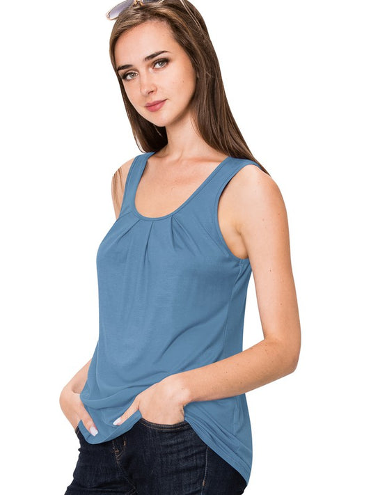 Sleeveless Scoop Neck Loose Fit Tank Top