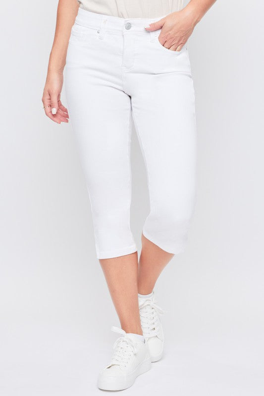 Missy Basic 5 Pkt Side Slit Hem Capri