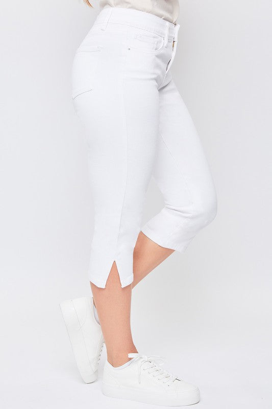 Missy Basic 5 Pkt Side Slit Hem Capri