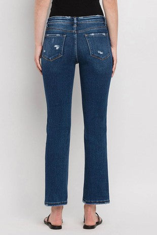 Flying Monkey Mid Rise Ankle Slim Straight Jeans