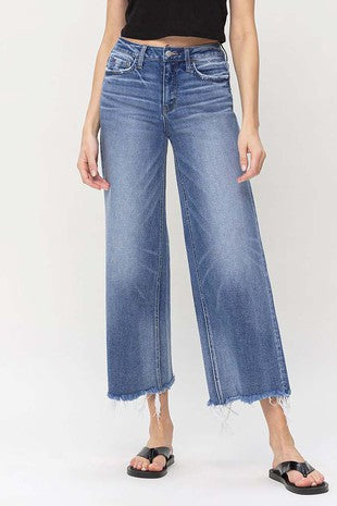 Flying Monkey High Rise Crop Wide Leg Jeans