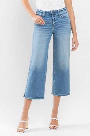 Flying Monkey High Rise Crop Wide Leg Jeans - Beckoned