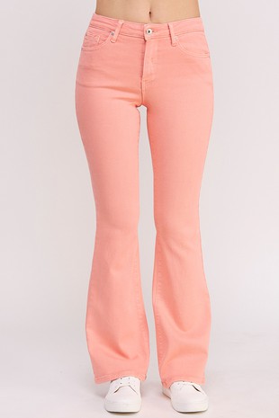 Mid Rise Color Skinny Boot Cut with Stretch