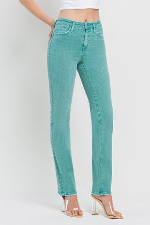 Flying Monkey High Rise Slim Streight Jeans - Latigo Bay