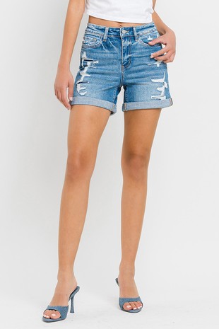 Vervet High Rise Double Cuff Shorts - Exactly Like You