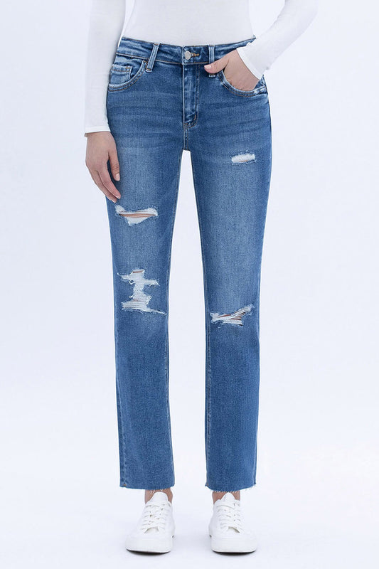 High Rise Slim Straight Jeans