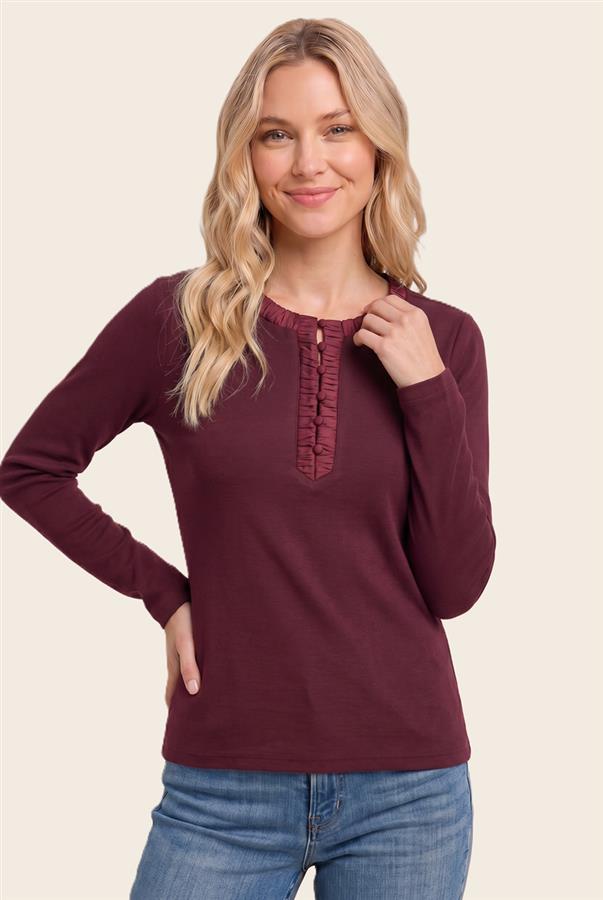 Satin Ruched Trim Top