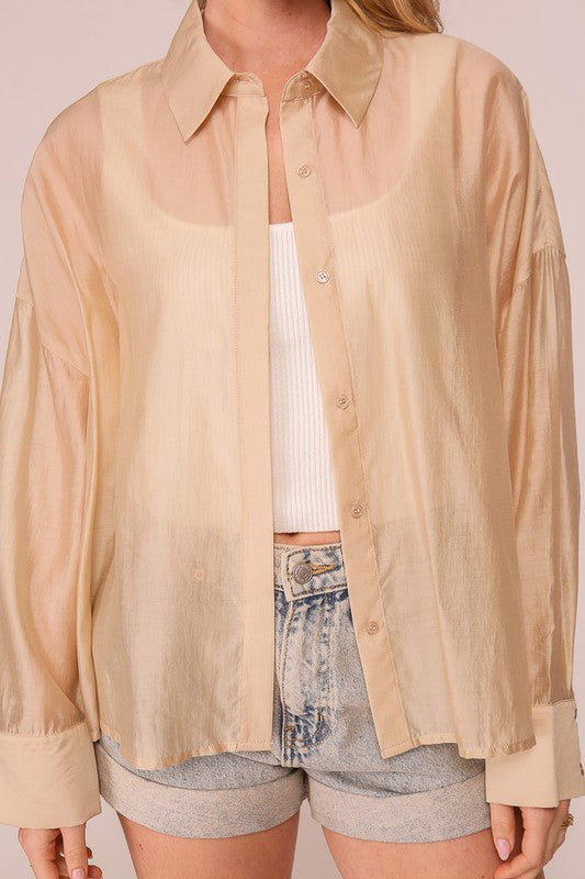 Button Down Shirt With Hidden Placket