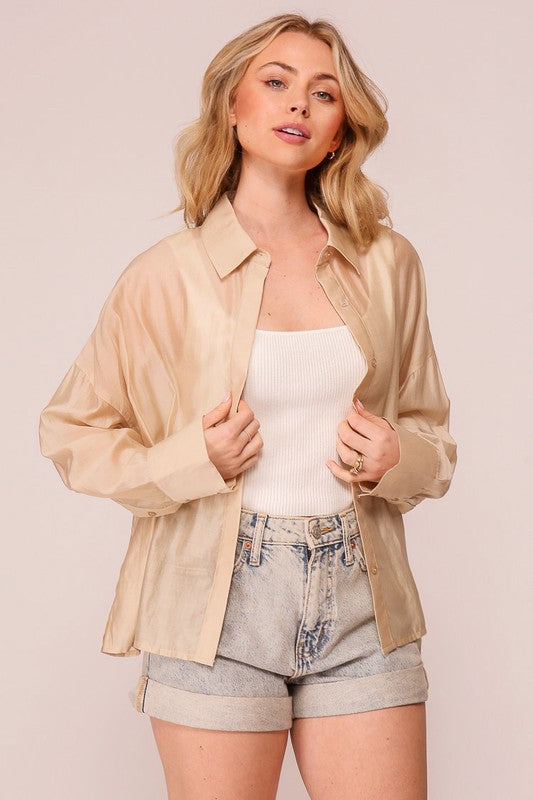 Button Down Shirt With Hidden Placket