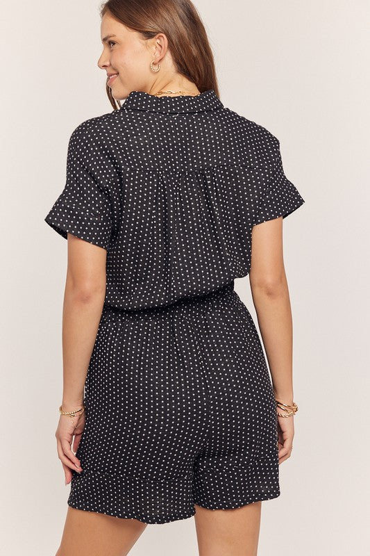 Gauze Shorts Jumpsuit