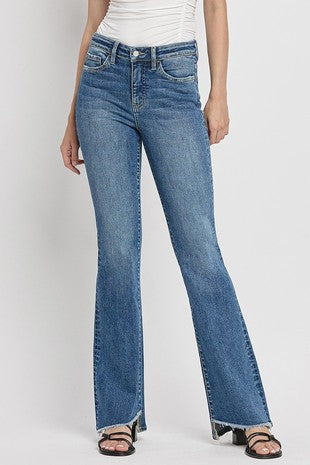 Vervet HIGH RISE SLANT HEM FLARE JEANS - Crate