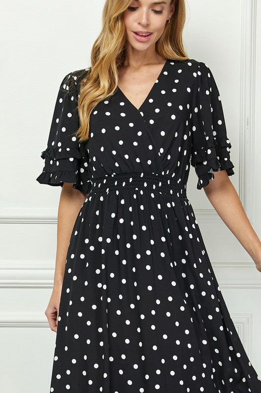 Elegant Kimono Inspired Surplice Dress