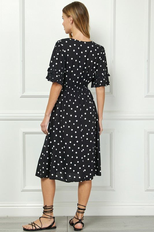 Elegant Kimono Inspired Surplice Dress