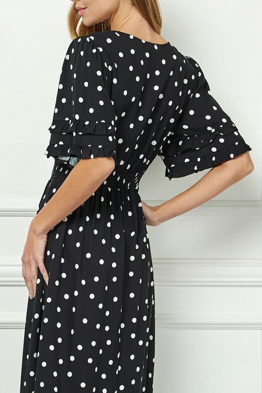 Elegant Kimono Inspired Surplice Dress