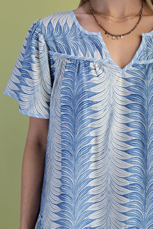 Printed Short Sleeve Top