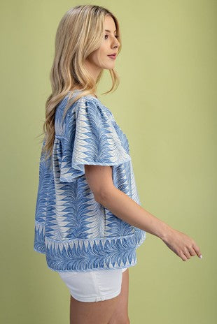 Printed Short Sleeve Top