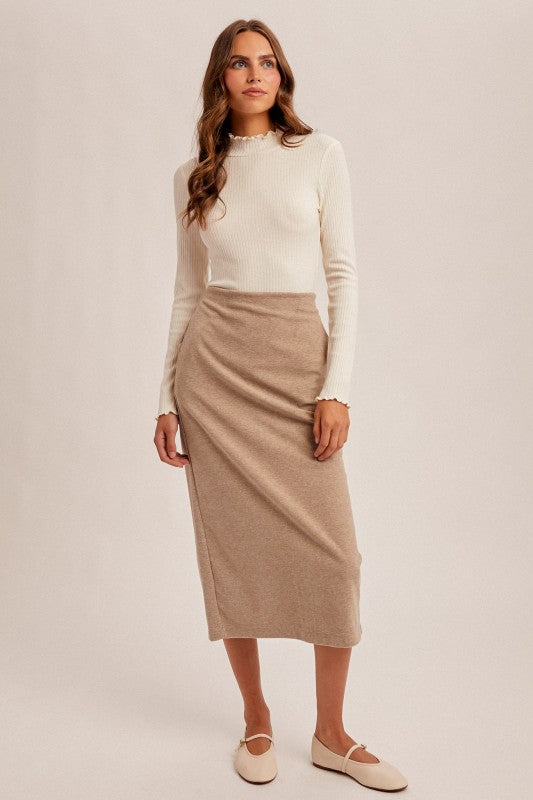 Brush Textured Midi Skirt