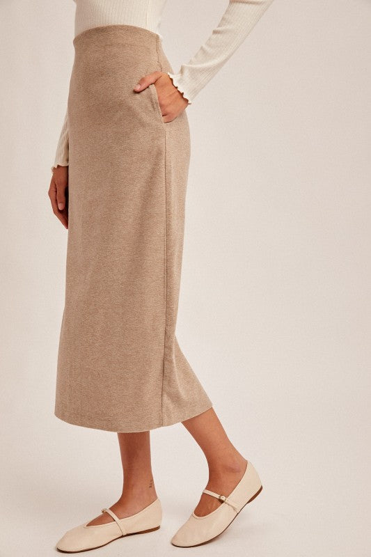 Brush Textured Midi Skirt
