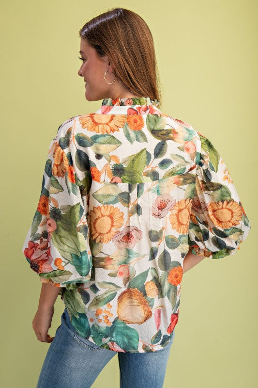 Floral Button Down Top