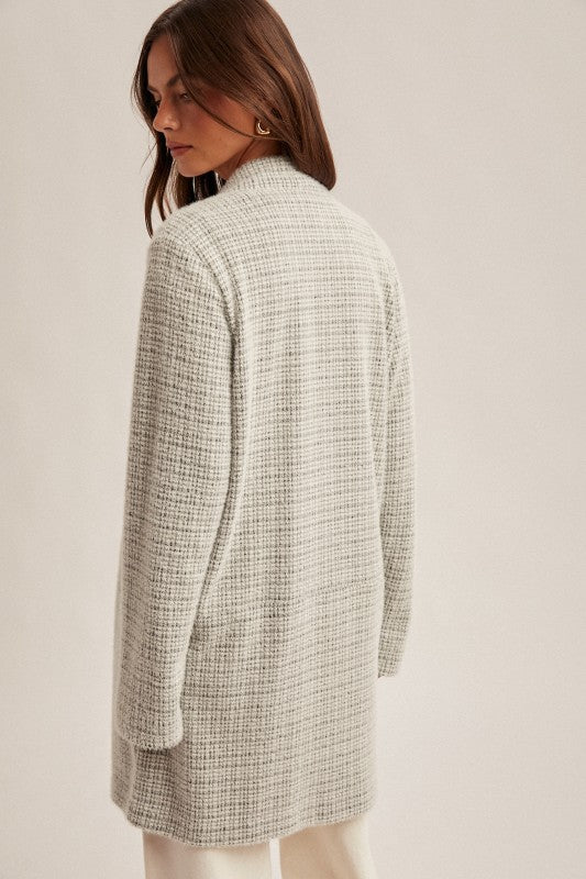 Brushed Houndstooth Lightweight Coatigan