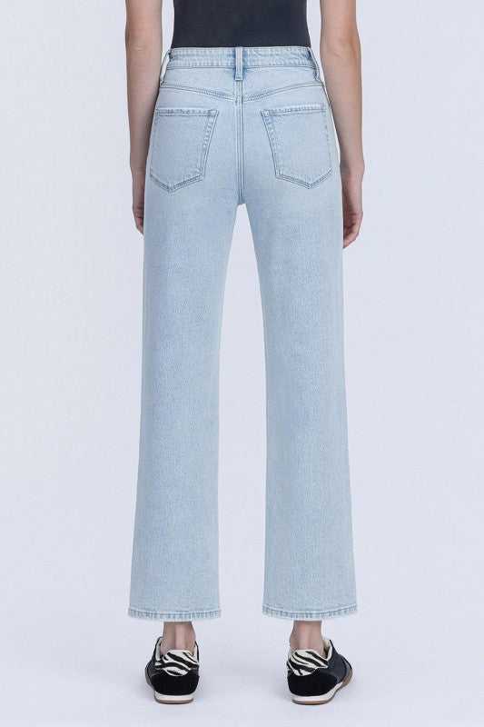 Flying Monkey Super High Rise Light Wash Tapered Leg Jeans