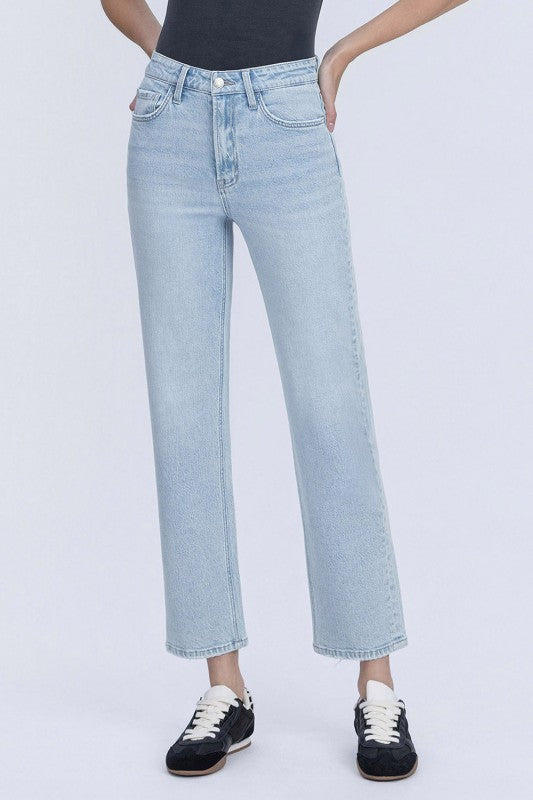 Flying Monkey Super High Rise Light Wash Tapered Leg Jeans