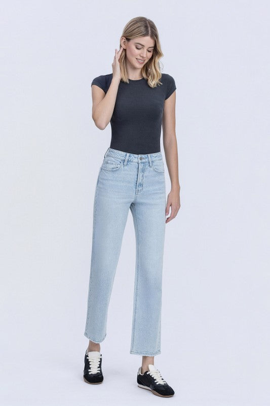 Flying Monkey Super High Rise Light Wash Tapered Leg Jeans