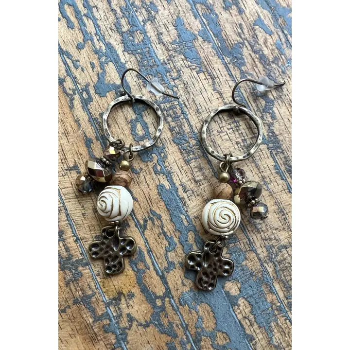 Mirabella Cross Earrings