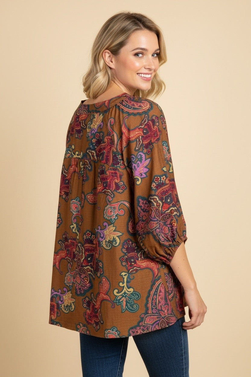 Mocha Meadow Blouse
