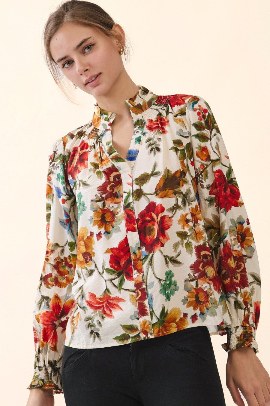 Vintage Floral Blouse
