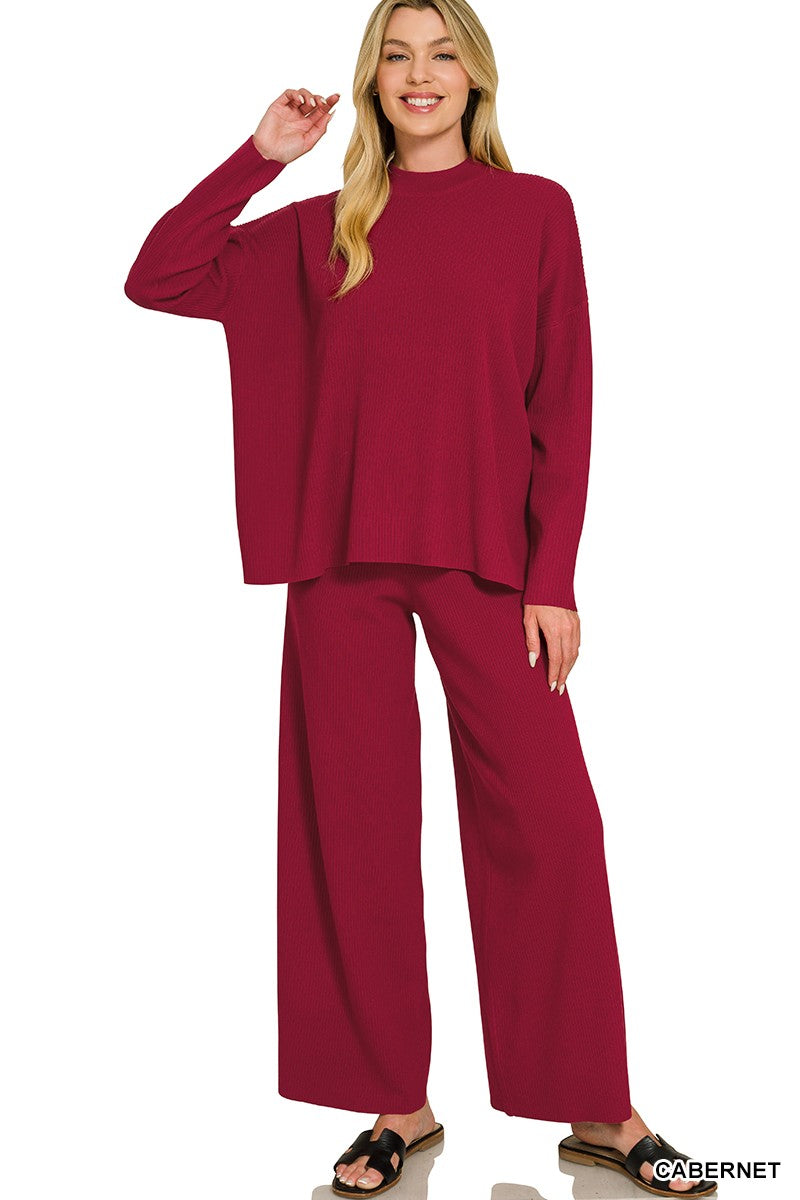 Ribbed Sweater & Pant Set