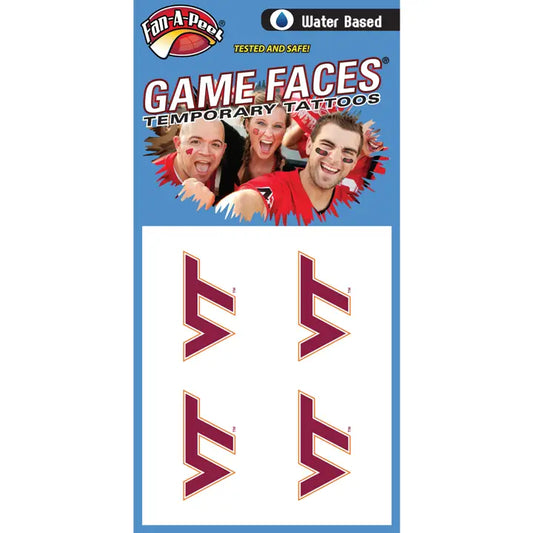Virginia Tech Game Faces® Temporary Tattoos