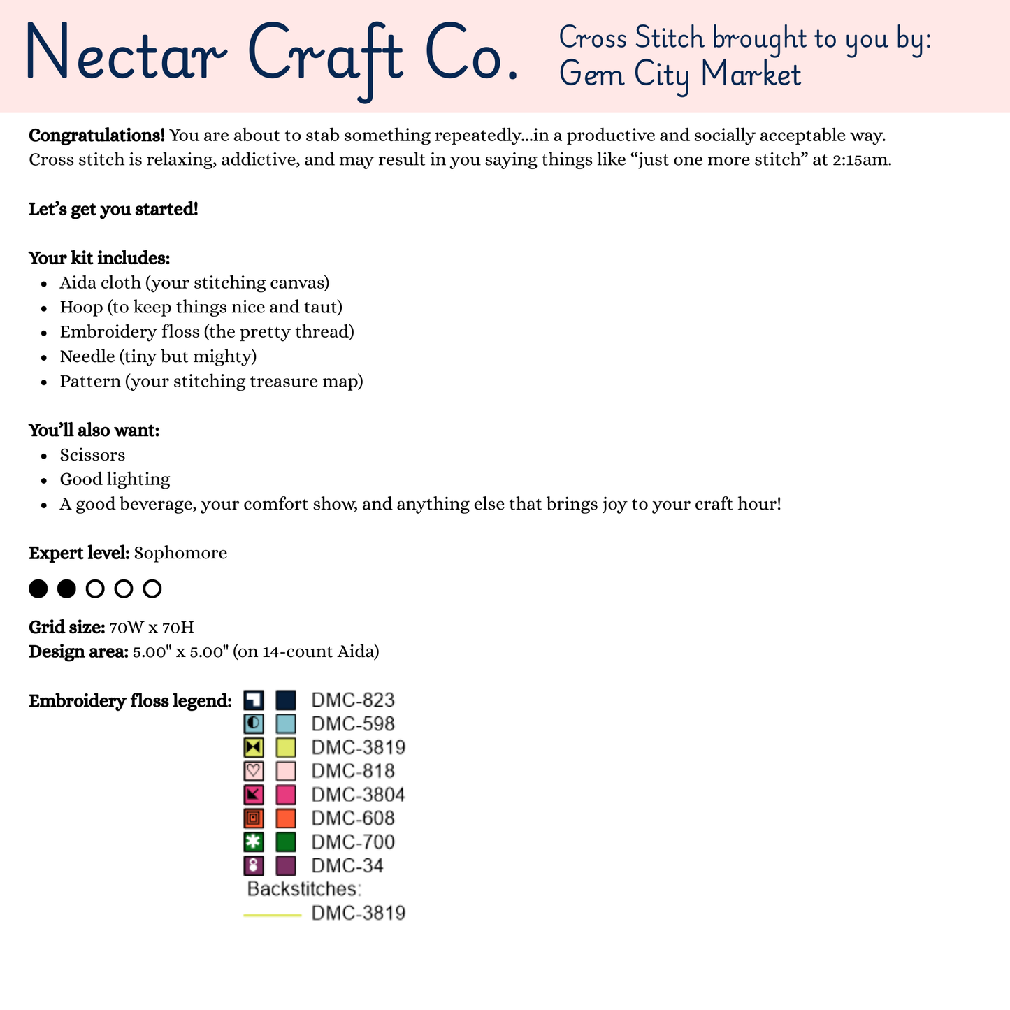 Cross Stitch - Blue Hummingbird