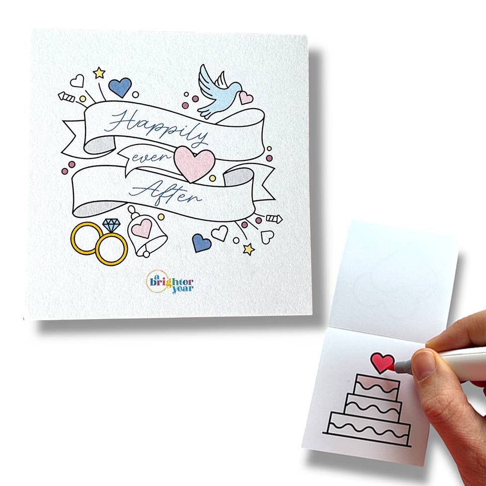 Happily Ever After Mini Coloring Book Wedding Favor